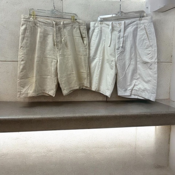 Old Navy Other - Old Navy, Men, 2 Shorts $16 Each, Beige, White, Sz L, Bermuda, Zip, Cord.!